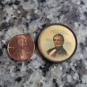 King Bee Tobacco Pinback President James K. Polk